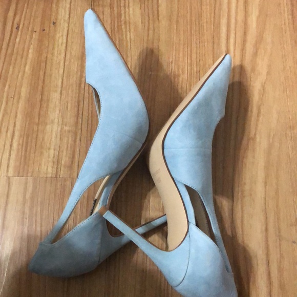 Nine West light blue suede‎ look cutout Favon pump heels size 12 brand new - Picture 7 of 14